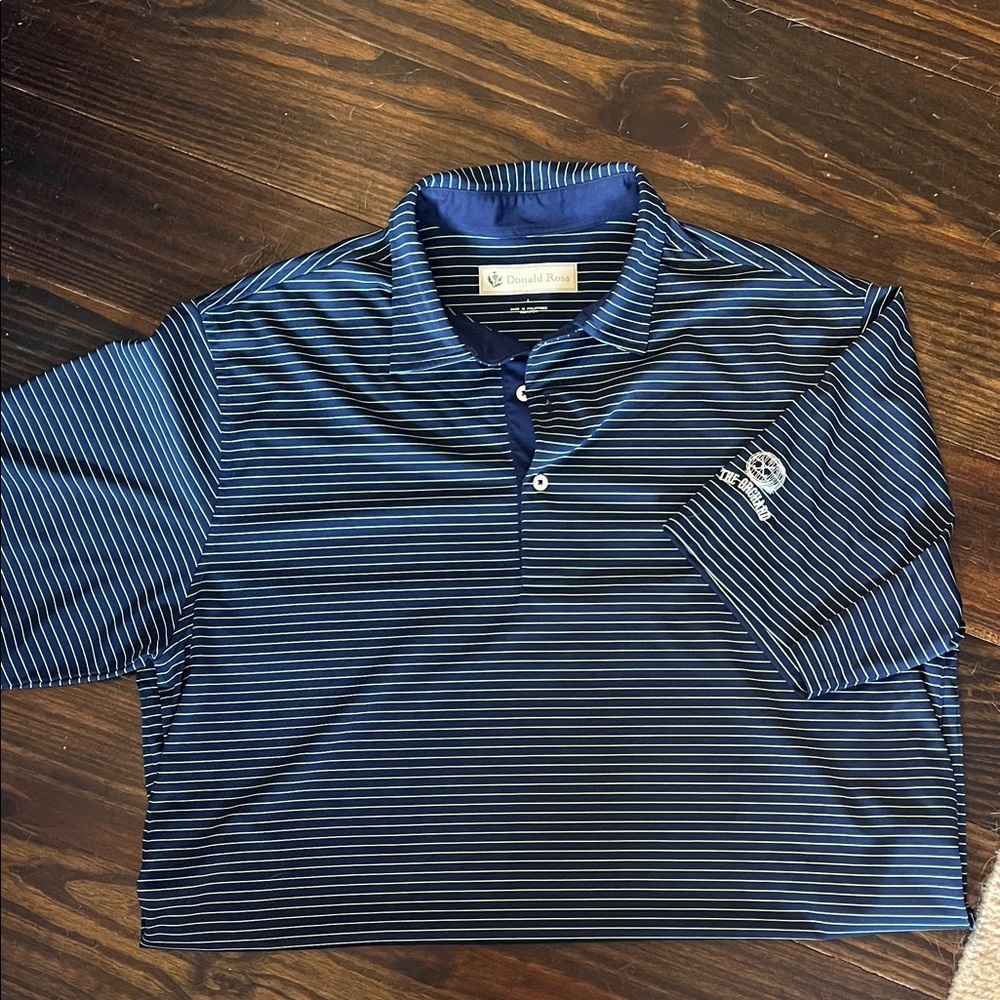 Donald Ross Men's Blue Striped Polo Shirt
